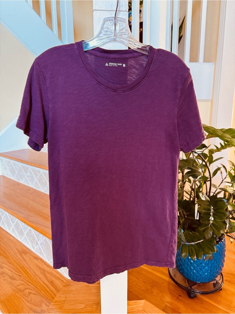 American Giant Women's Premium Slub Crew Tee - Deep Purple, M